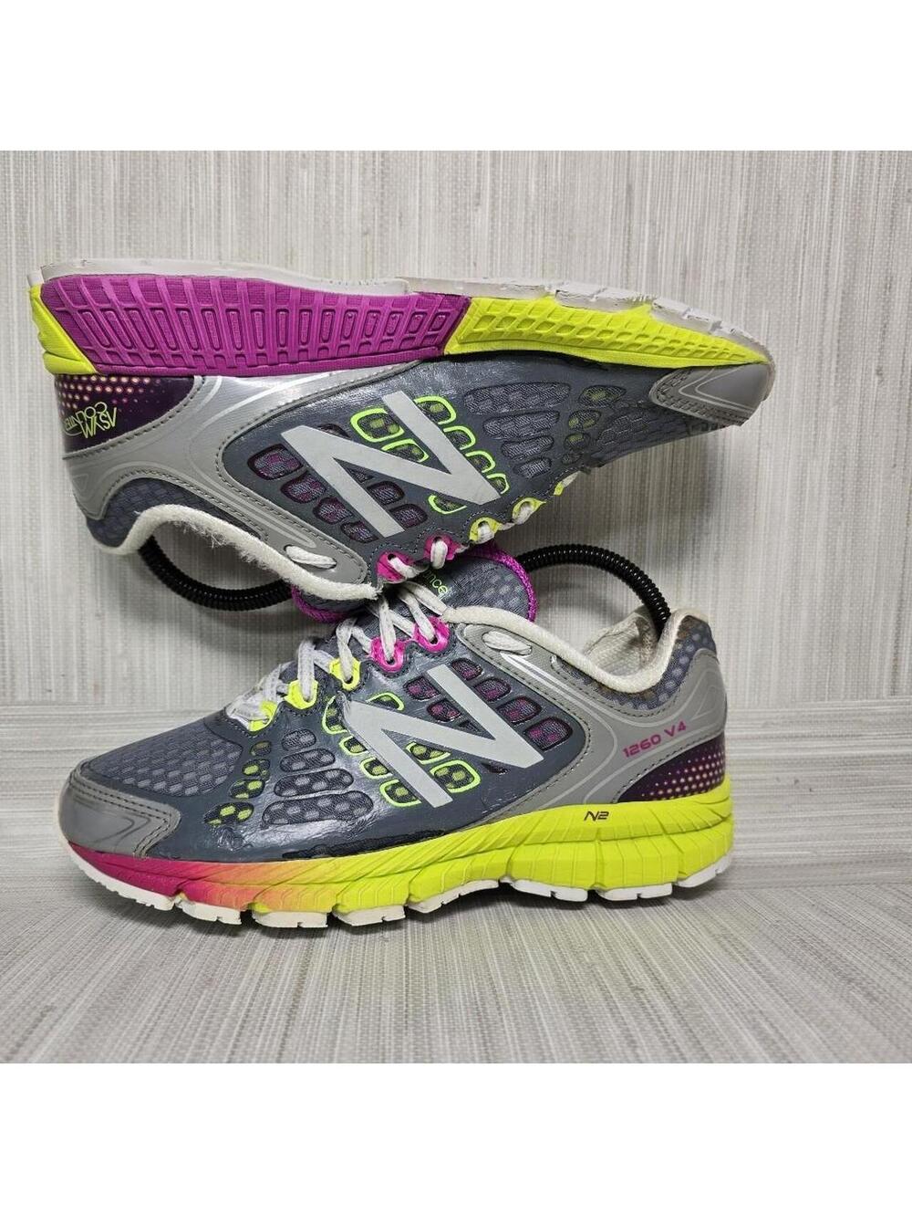 New Balance 1260v4 Women’s Size 7.5 B Gray Purple Lime Stability RunningW1260GY4